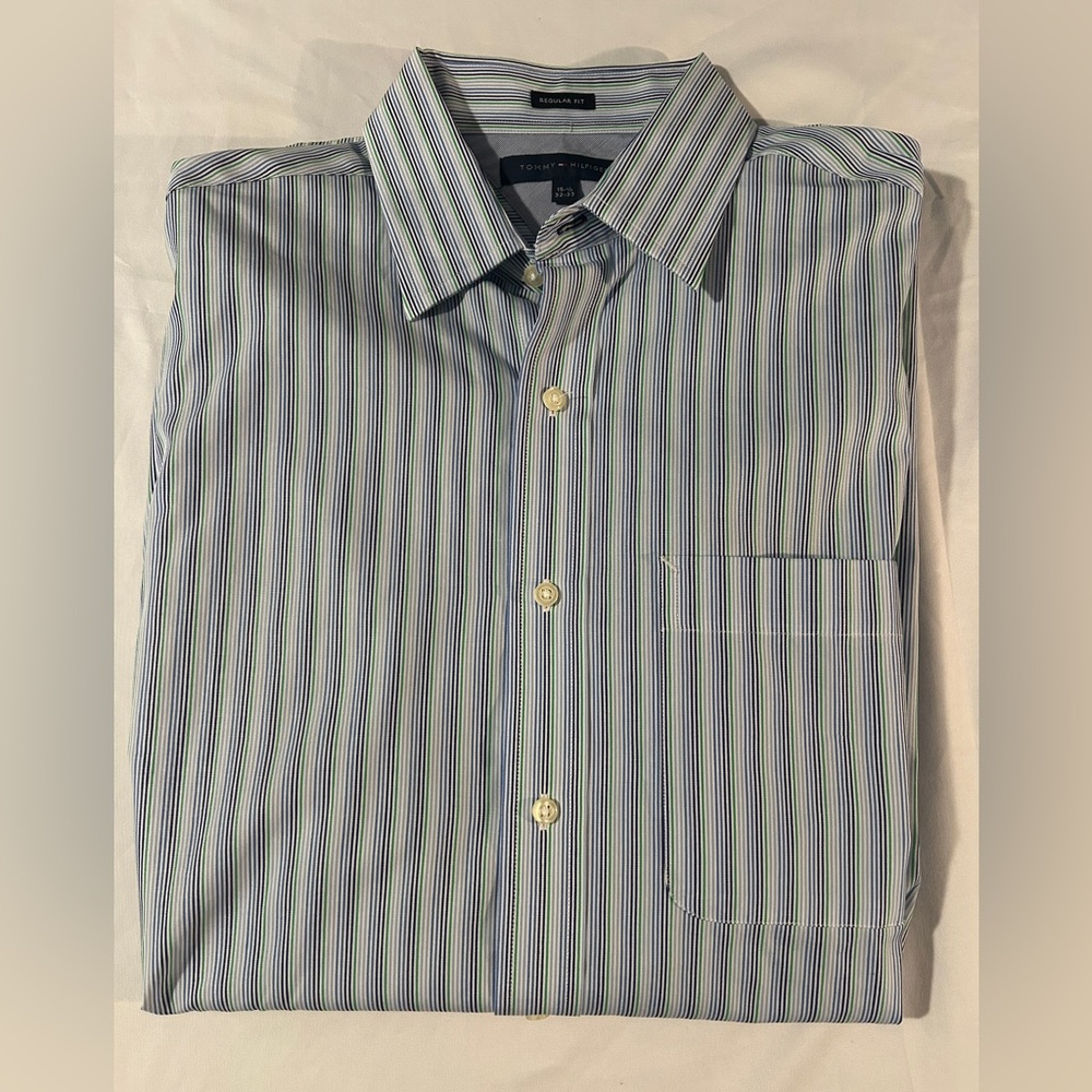 Tommy Hilfiger Striped Button Down New with Tags (15.5x32)